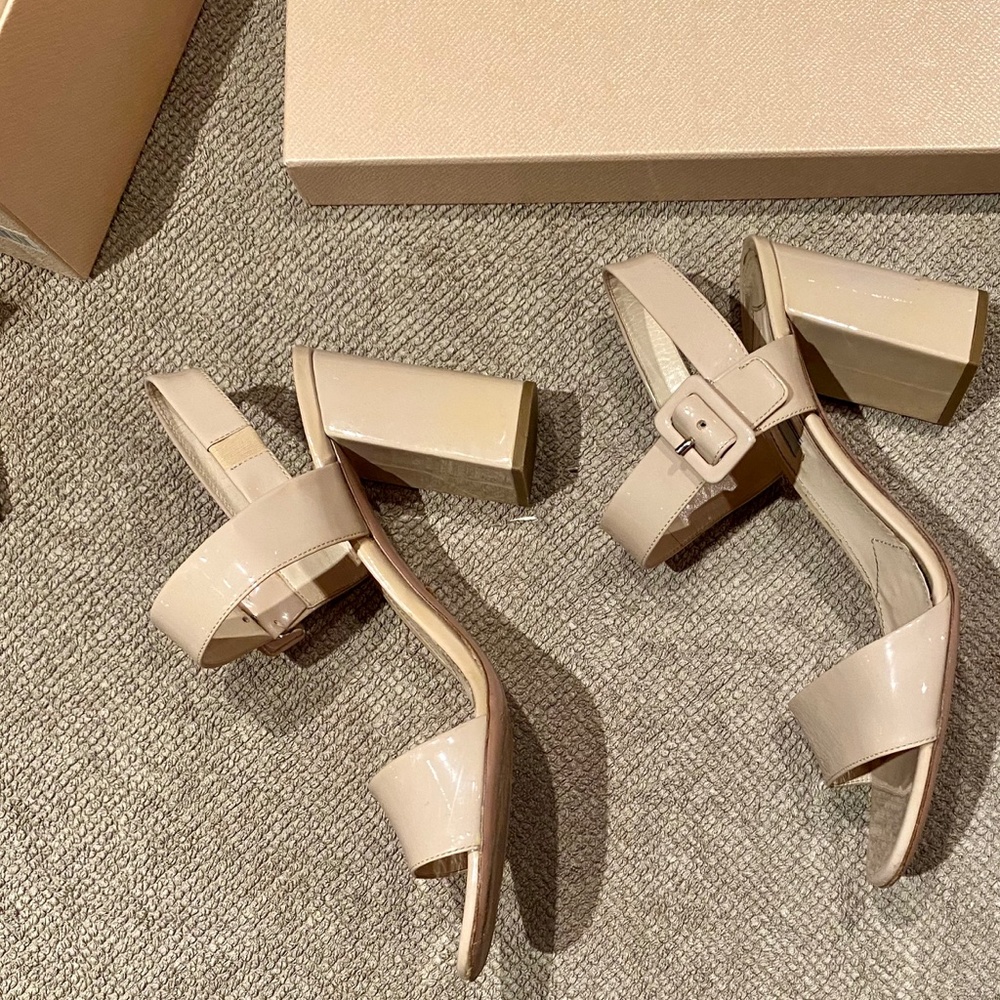 Prada - 42 - Nude - Chunk Heel Sandals - Picture 6 of 8